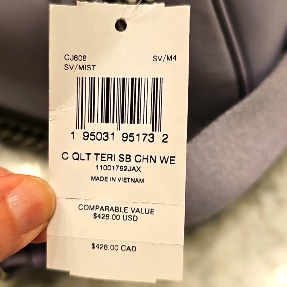 Nwt Coach Authentic Teri Lavender Shoulder Bag with Signature Quilting - Picture 13 of 16